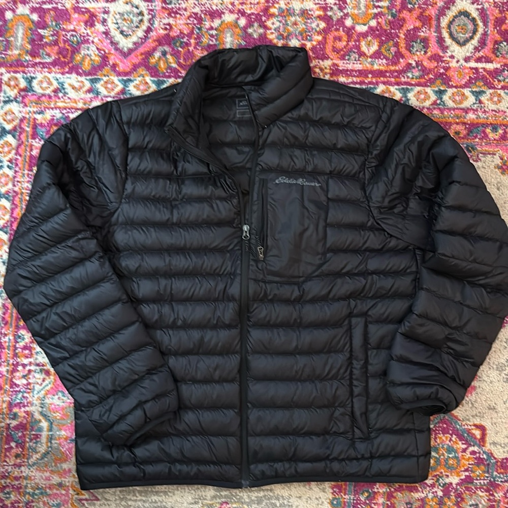 Mens' XL Eddie Bauer Black Blue Puffer Jacket
